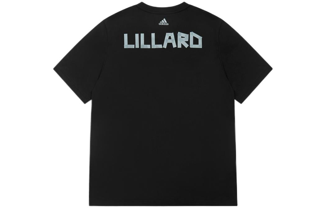 adidas Dame Icon Tee Logo Printing Round Neck Short Sleeve Black T-Shirt HE0471