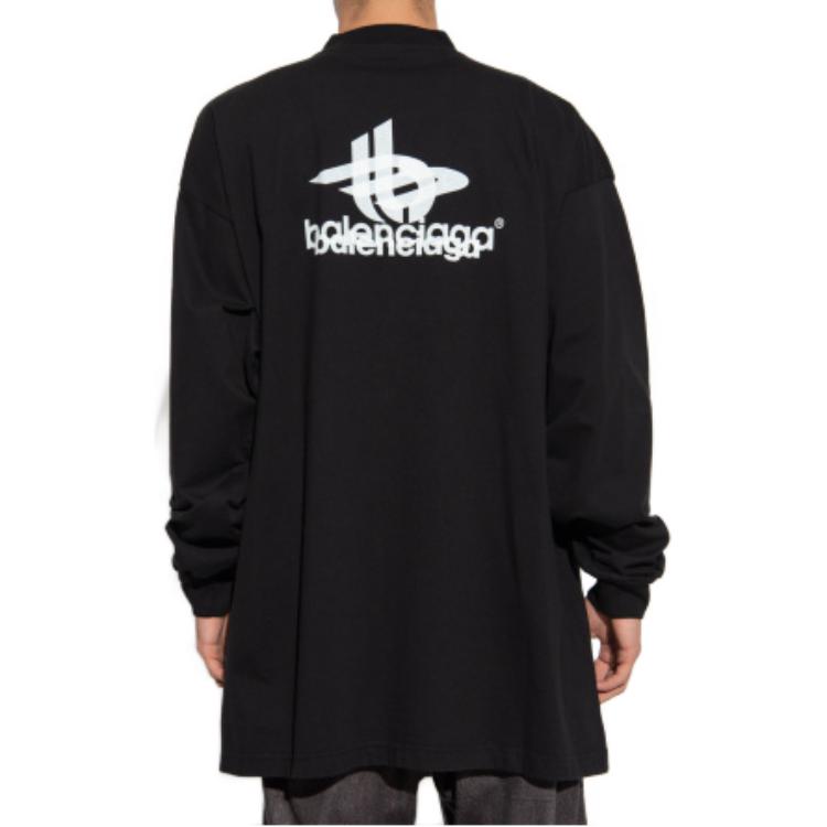 Balenciaga Layered Sports Long Sleeve T-shirt Oversized 'Black White' 739027TPVF21070