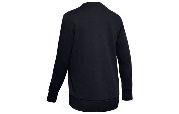 (WMNS) Under Armour Favorite Fleece Sportstyle Graphic Round-Neck Sweatshirt Black 1349095-002