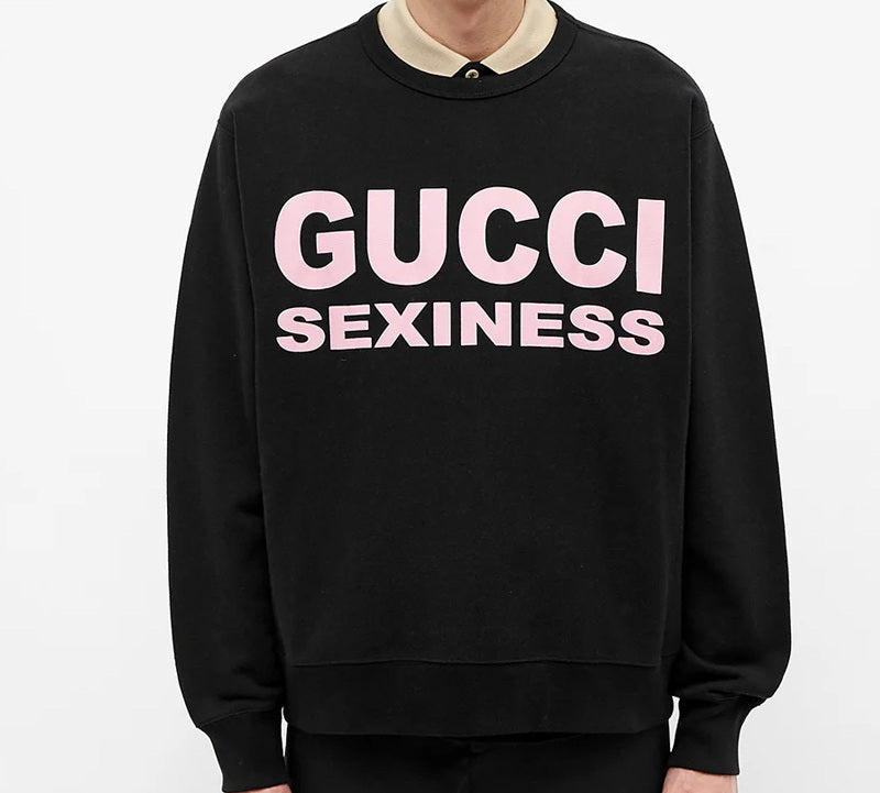 Gucci Sexiness Alphabet Printed Sweatshirt For Men Black 563972-XJCK2-1024