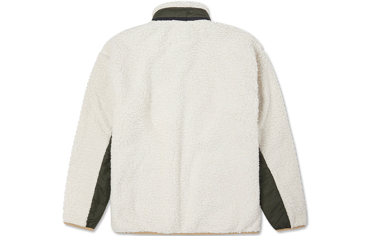 Converse Retro Contrast Color Stitching lamb's wool Jacket White 10021937-A05