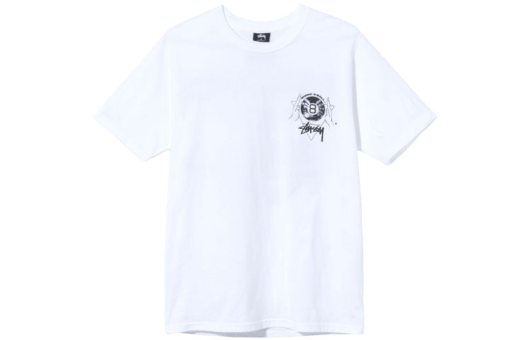 Stussy Back Printing 8 Round Neck Short Sleeve Unisex White 3903583