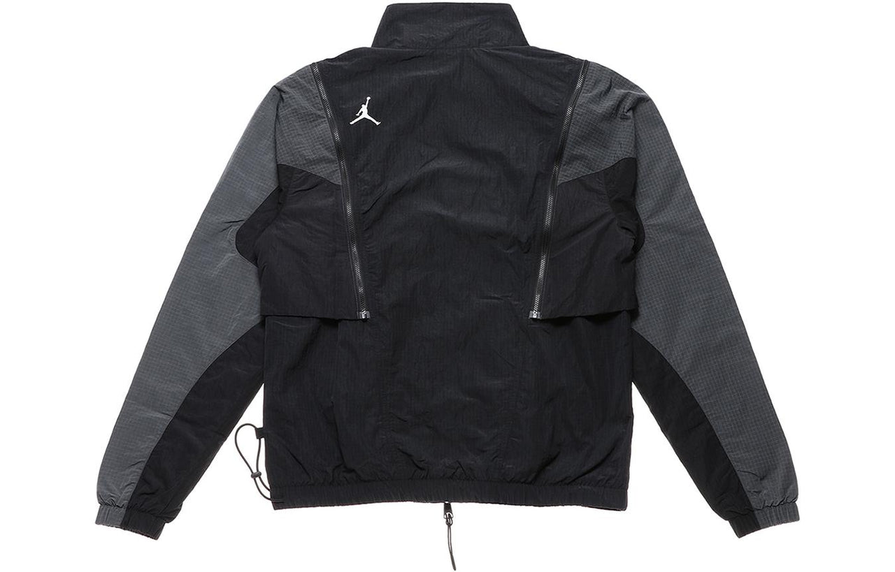 Men's Jordan Colorblock Detachable Zipper Long Sleeves Stand Collar Jacket Autumn Black DH3289-010