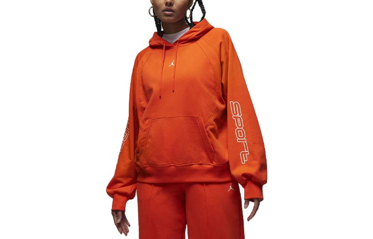 (WMNS) Air Jordan Sport Graphic Fleece Hoodie 'Orange' FD7373-633