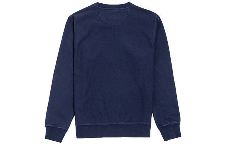 Men's Stussy Stock Logo logo Fleece Lined Round Neck Navy Blue 118310NAVY