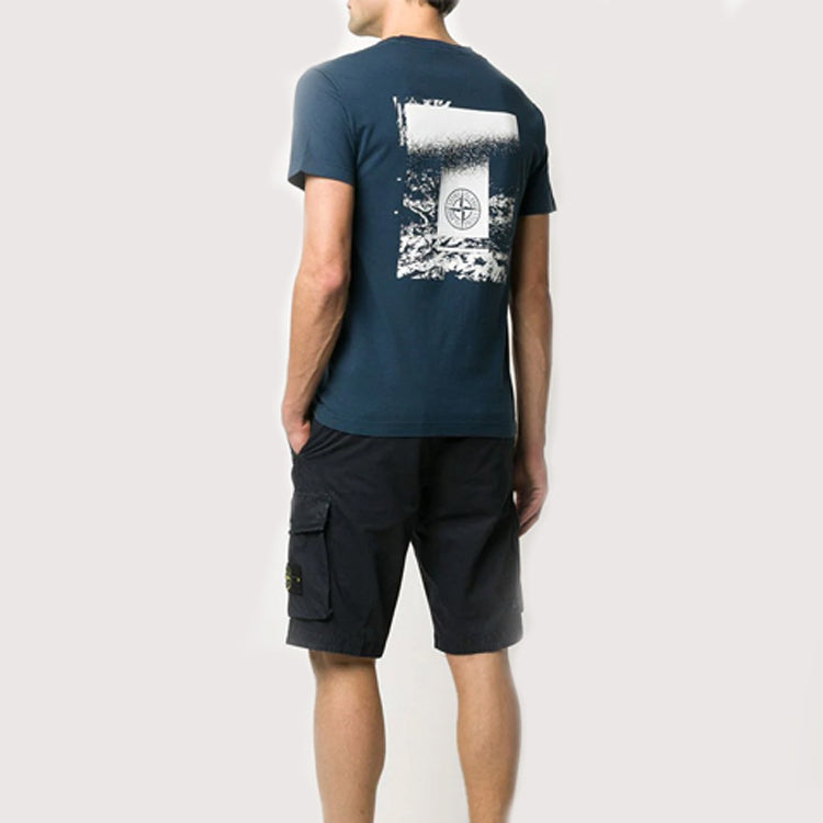STONE ISLAND Unisex Chest Logo Back Print Blue 72152NS84-V0028