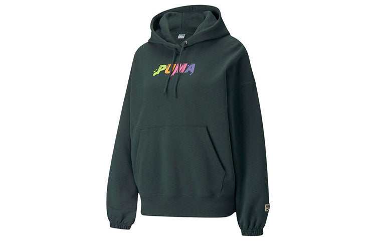 (WMNS) هودي PUMA Downtown Graphic باللون الأخضر 533049-80