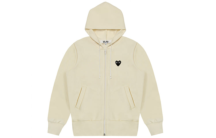 (WMNS) COMME des GARCONS PLAY Zip Hoodie Big Black Heart 'Beige' AZ-T253-051-3