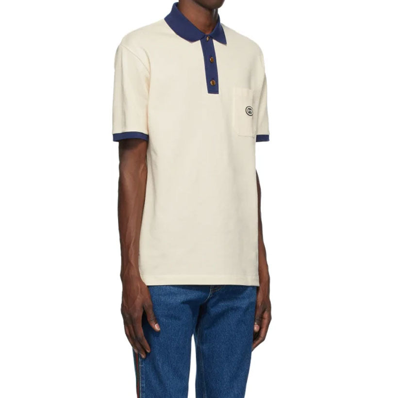 Gucci Cotton Polo With Interlocking G Patch 'White' 625323-XJCNZ-9047