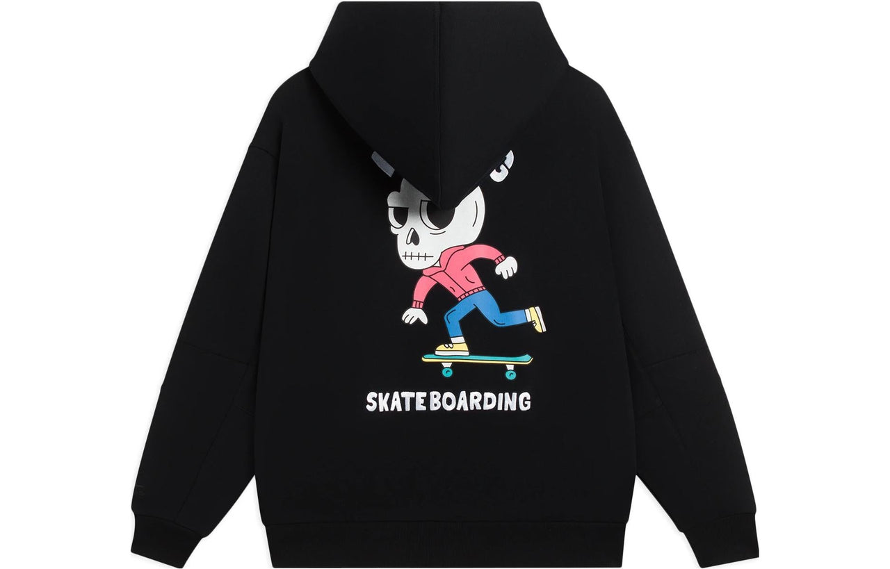 Li-Ning x Pablo Ientile Skull Graphic Hoodie 'Black' AWDS913-4