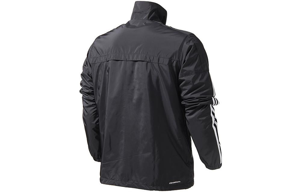 adidas Stripe Stand Collar Woven Sports Jacket Men's Black AZ8426