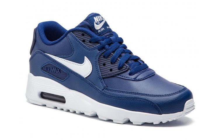 (GS) Nike Air Max 90 LTR Leather Low-Top Blue/White 833412-411