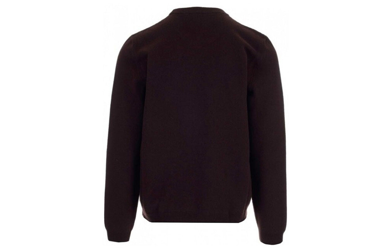 Men's Gucci SS21 GG Rhombus Pattern Round Neck Pullover Wool Sweater Brown 626288-XKBFB-2100