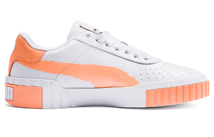 (WMNS) PUMA Cali Brushed Casual Board Shoes White/Orange 373896-03
