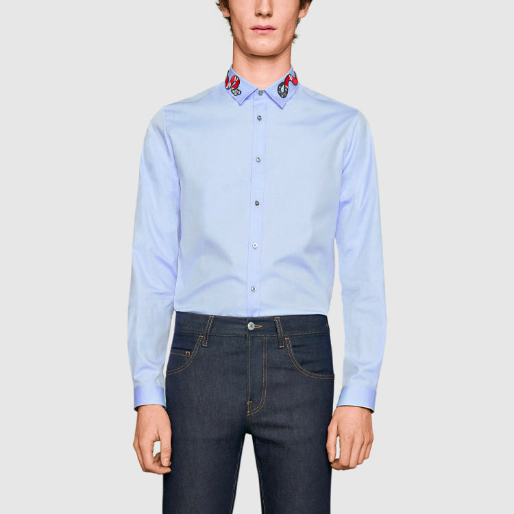 Gucci Oxford Duke Shirt With Kingsnake 'Light Blue' 433550-Z3898-4850