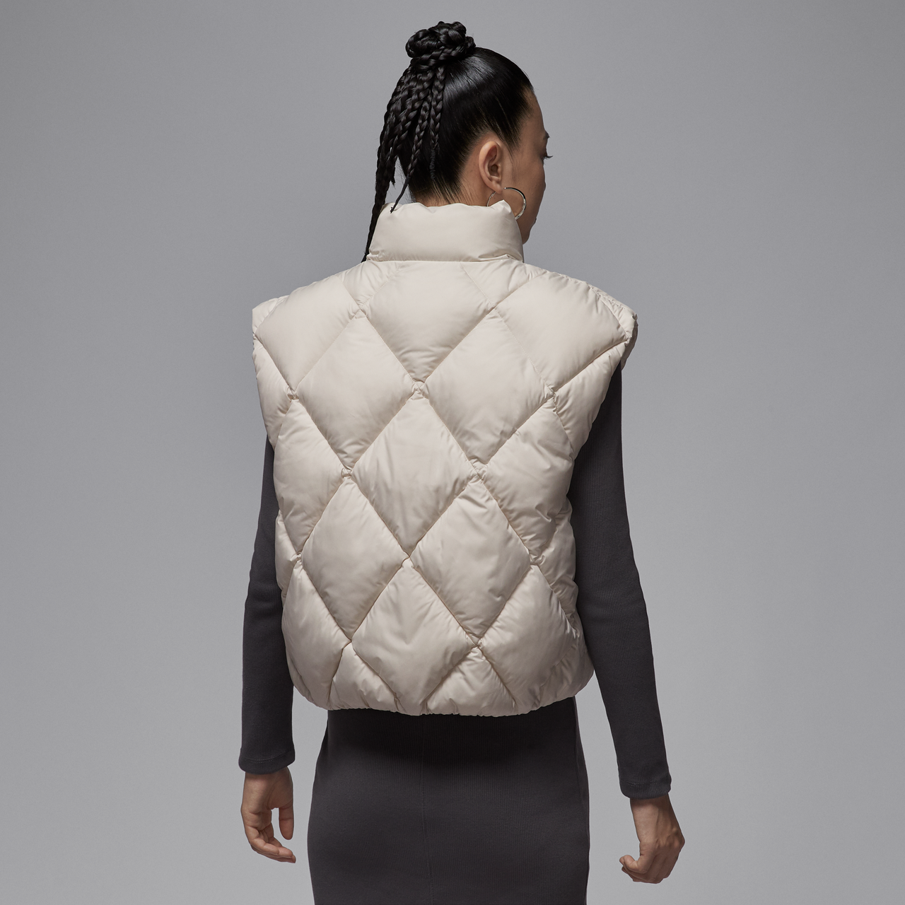 (WMNS) Air Jordan Brooklyn Quilted Puffer Vest 'Light Orewood Brown' HV0414-104