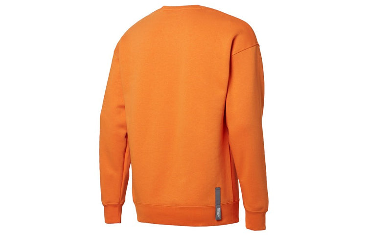 PUMA Alphabet Logo Printing Fleece Lined Round Neck Orange 597200-17