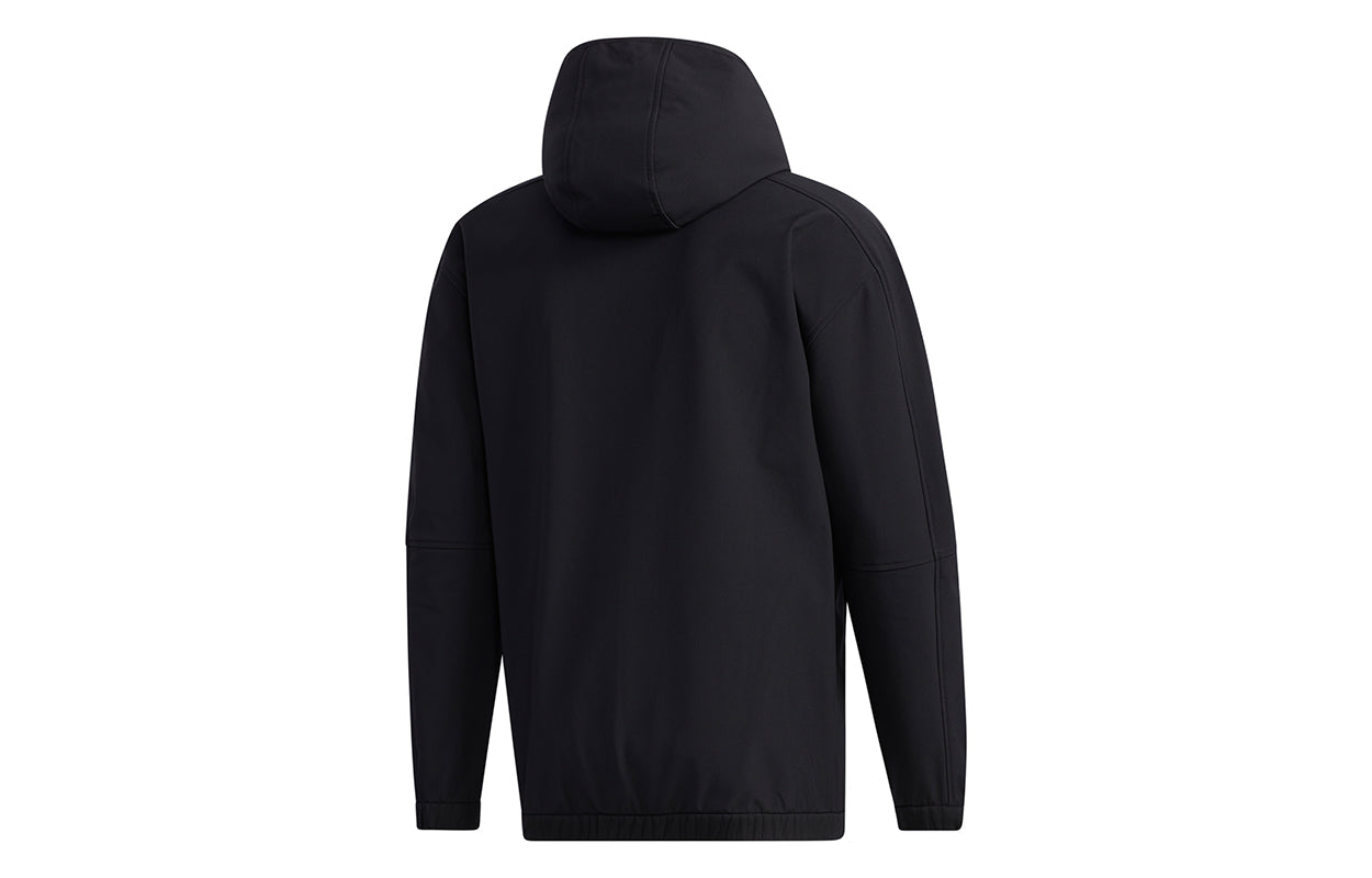 adidas M Mh Wrm Wd Jkt Solid Color Fleece Lined Stay Warm Hooded Jacket Black GE0408