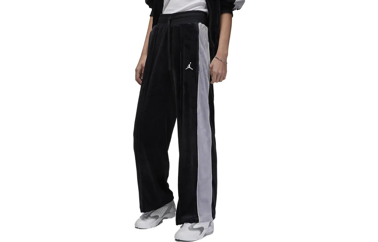 (WMNS) Air Jordan Flight Velour Pant 'Black Grey' DV1405-010