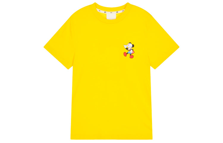 MLB Disney Mickey Crossover Cleveland Guardians Basic Printing Short Sleeve Unisex Yellow 31TSK2031-45Y