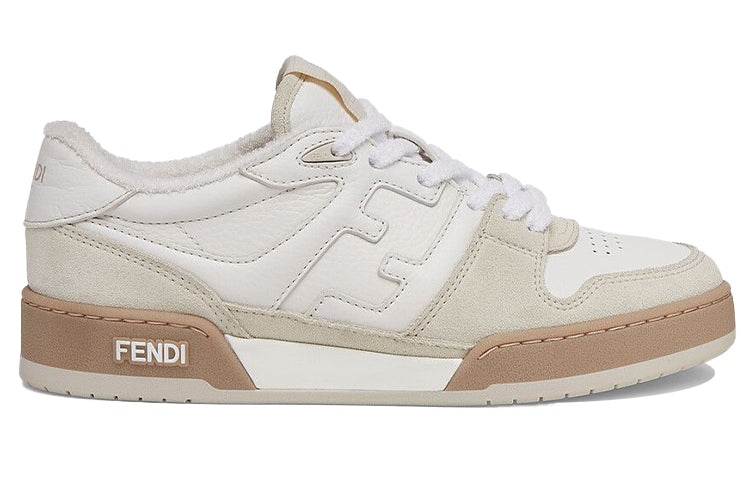 (WMNS) حذاء FENDI Match منخفض الرقبة من جلد الغزال باللون الأبيض 8E8252AHH2F1FHS