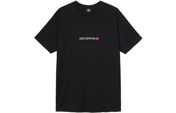 Stussy Fire Palm Tee Pattern Short Sleeve Unisex Black 1904428-BLACK