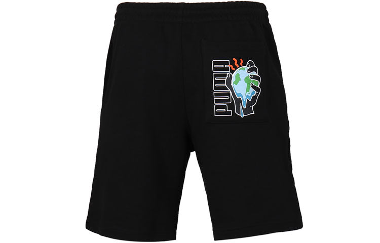 PUMA Trendy Casual Graphic Shorts 'Black' 530162-01