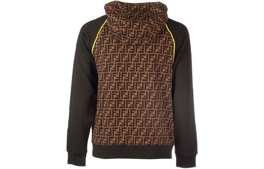 Men's FENDI F Logo Pattern Hooded Long Sleeves Dark FY0991A87EF0JNH