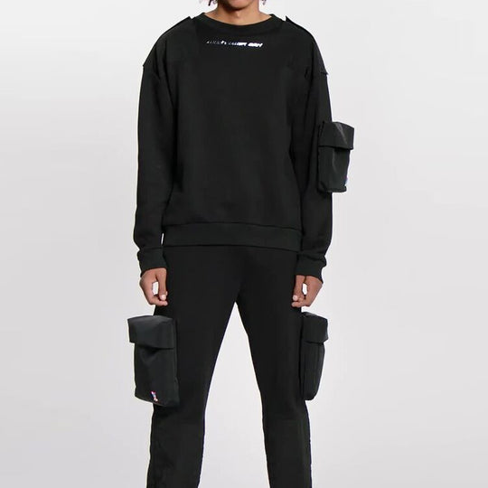 LOUIS VUITTON LV 3D Pocket Hybrid Nylon Sweatshirt For Men Black 1A5WB