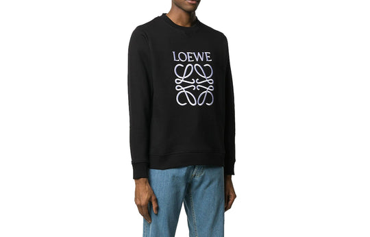 Men's LOEWE Brand Logo Printing Pullover Black H6109900CR-1100