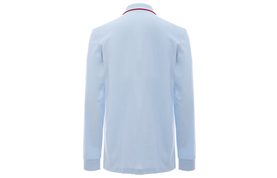 Men's Burberry SS21 TB Long Sleeves Polo Shirt Blue 80192001