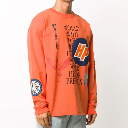 HERON PRESTON Printing Sweater Men Orange HMAB015F20JER0022210