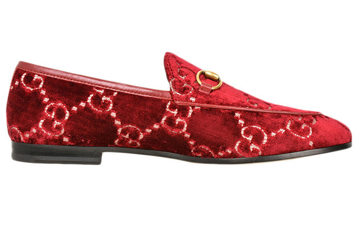 (WMNS) Gucci Jordaan GG Velvet Loafer 'Red' 431467-9JT20-6496