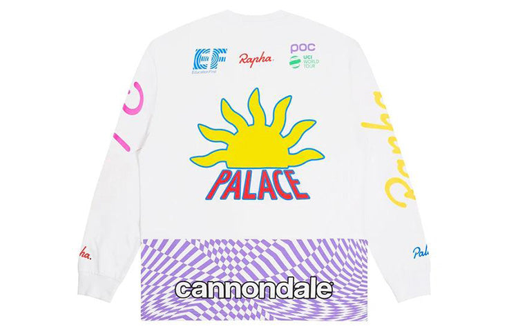 PALACE Rapha Crossover Off Bike Cartoon Pattern Alphabet Long Sleeves Unisex White P19LS038