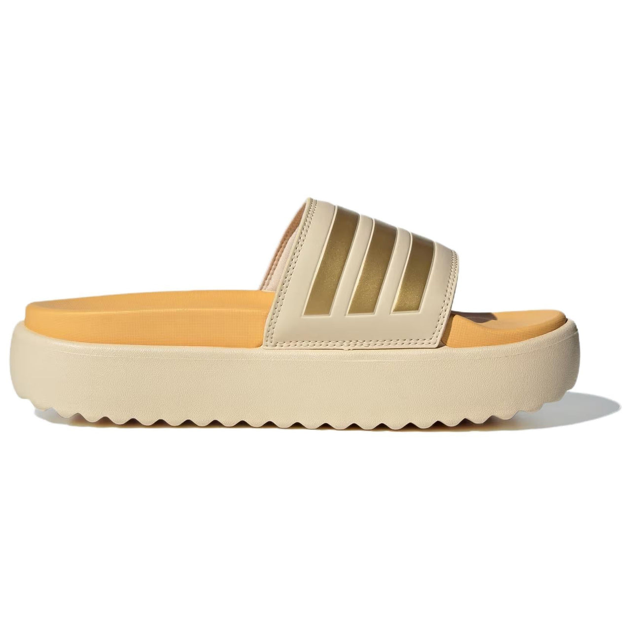 (WMNS) adidas Adilette Platform Slides Asia Sizing 'Crystal Sand Gold Metallic' IF3422