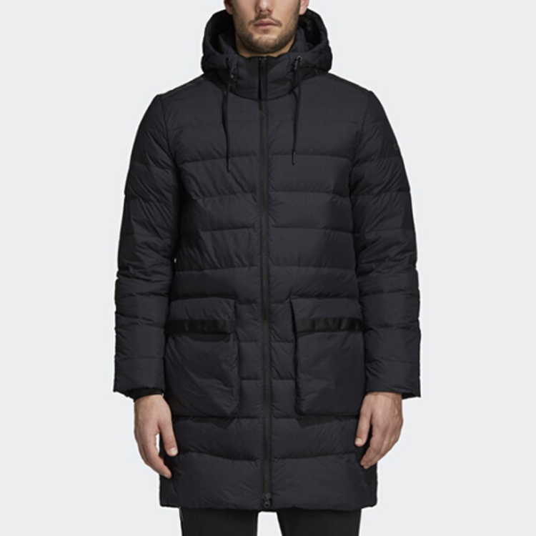 adidas Casual Windproof Stay Warm mid-length Down Jacket Black CY8611