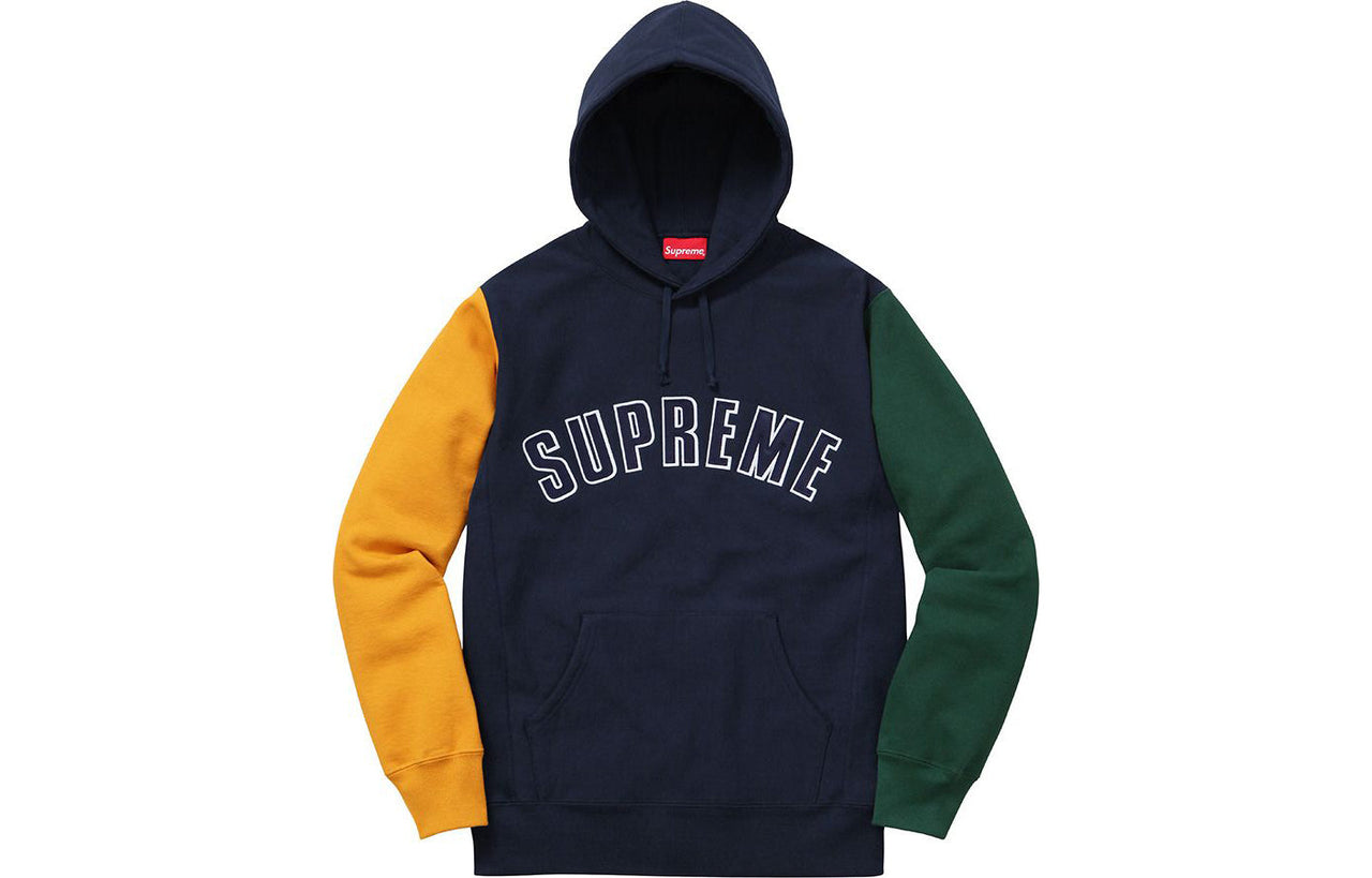 Supreme FW16 Color Blocked Arc Logo Hoodie 'Black' SUP-FW16-001