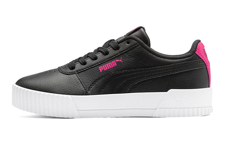 (GS) PUMA Carina L Casual Board Shoes Black/White/Red 370677-01