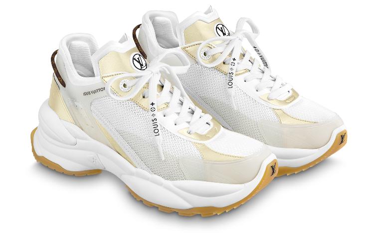 (WMNS) حذاء رياضي LOUIS VUITTON LV Run 55 باللون الذهبي الأبيض 1AAP5T