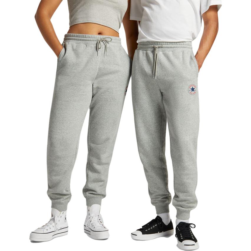 Converse Go-To All Star Patch Standard-Fit Fleece Sweatpants Asia Sizing 'Grey' 10025420-A03