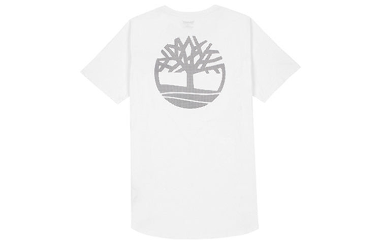 Men's Timberland Casual Round Neck Printing Short Sleeve White A1W7J-100