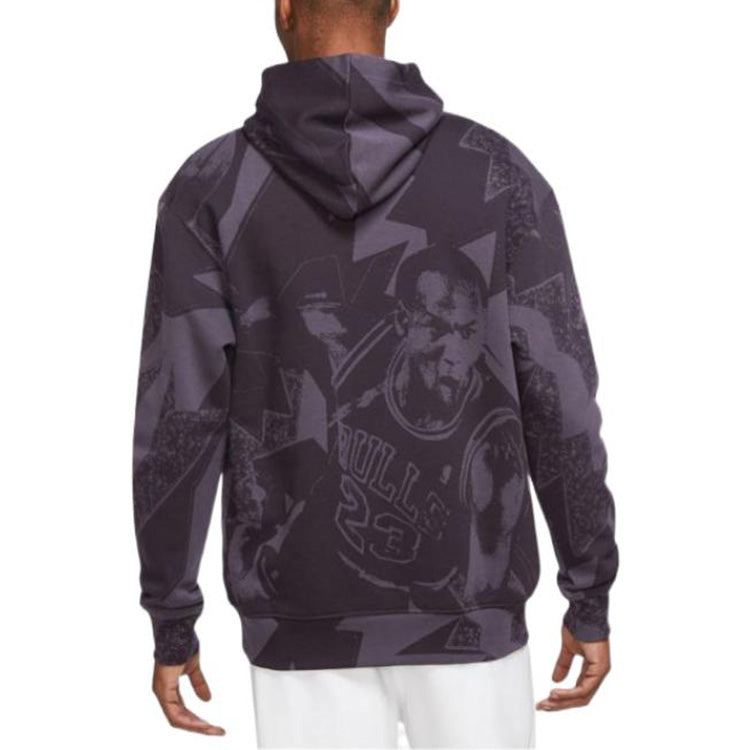 Jordan Back Basketball Kangaroo Pocket Hooded Long Sleeves Hoodie Men's Purple DQ7507-045