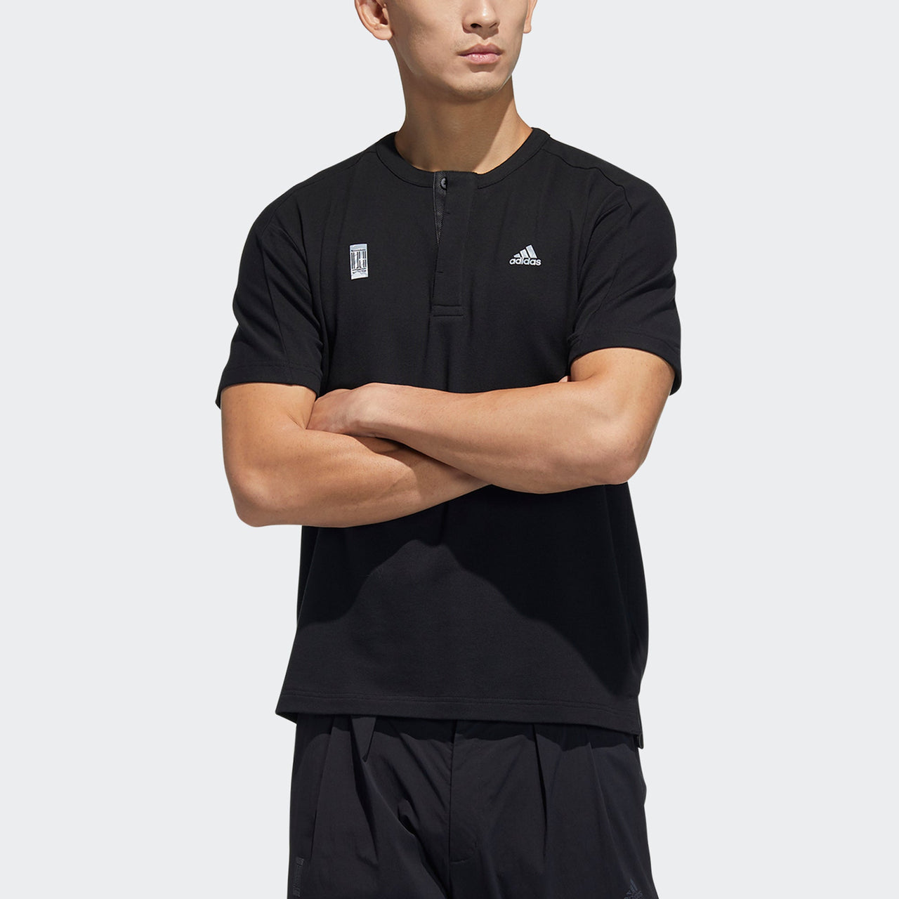 adidas Wj T Henly Sports Casual Short Sleeve Black GP1816