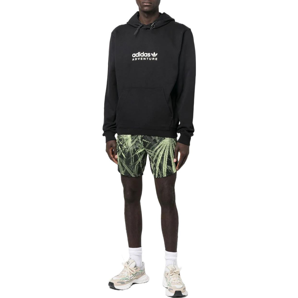 Men's adidas Full Print Pattern Straight Shorts Black HC4259