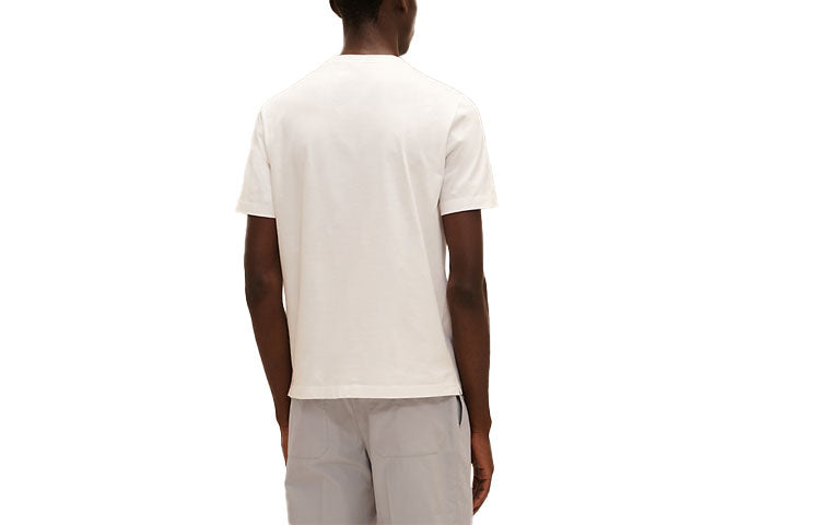 Men's HERMES Hello Mr Farrier Series Printing Round Neck Short Sleeve White H157861HA30