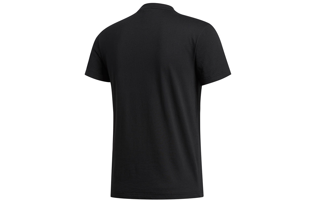 adidas M Gfx T Lng Logo Printing Sports Round Neck Short Sleeve Black FT2798