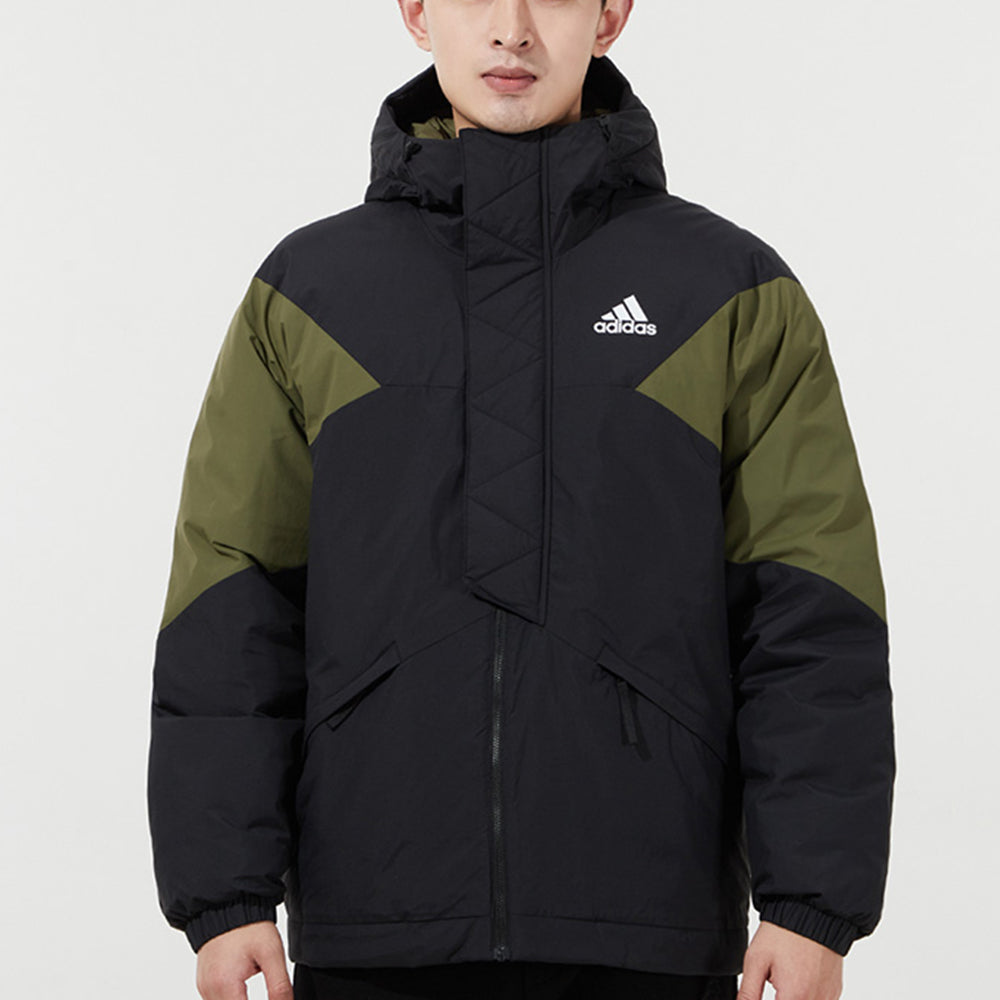 جاكيت adidas Colorblock Stay Warm بغطاء رأس وغطاء للرأس أسود GT6588