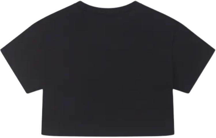 (WMNS) Converse Retro Chuck Cropped T-Shirt Asia Sizing 'Black' 10026367-A02