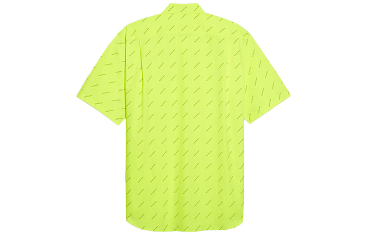 Balenciaga All Over Logo Shirt 'Neon Yellow' 534332TILX67110