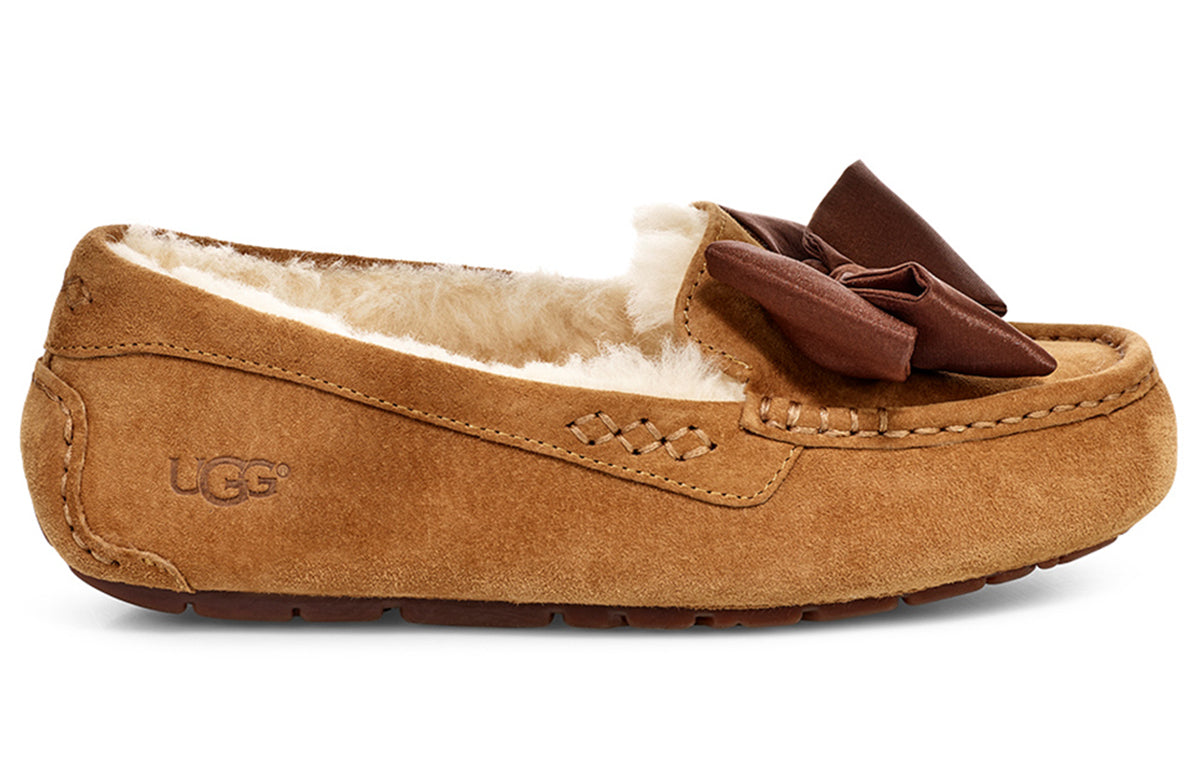 (WMNS) UGG Clara Glam Bow Stay Warm Cozy Athleisure Casual Sports Shoe Brown 1103131-CHE